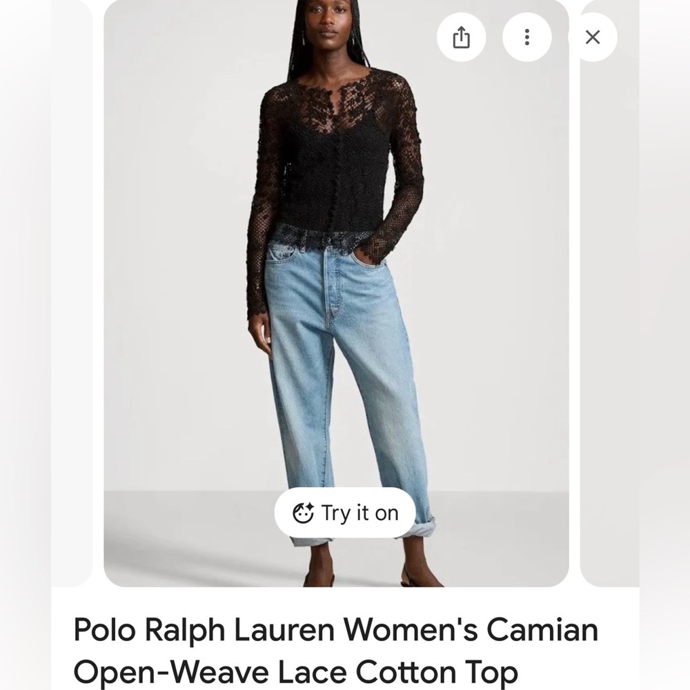 Polo by Ralph Lauren - Elegant Black Lace Top